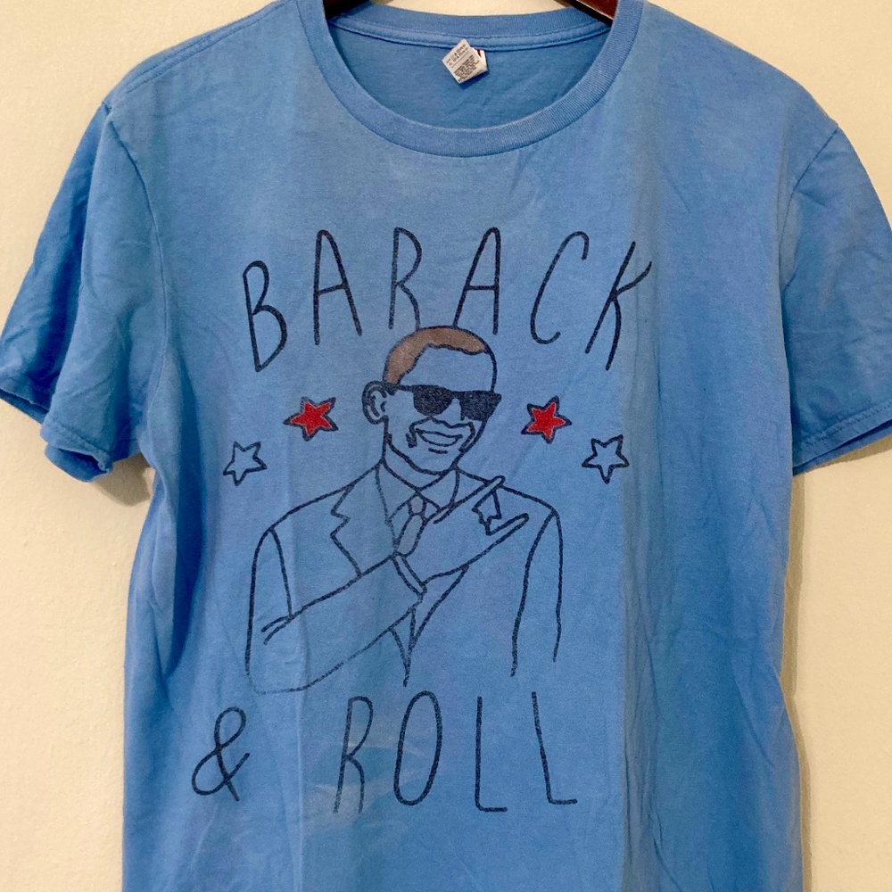 Barack Obama Barack And Roll Shirt - Blue (Large)